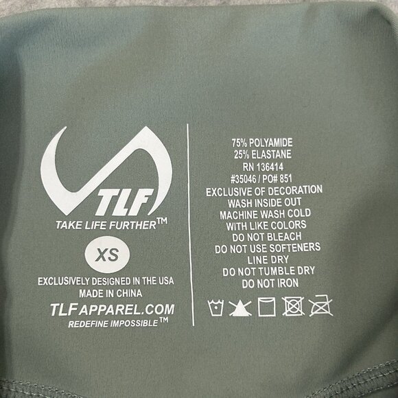 TLF Take Life Further XS Womens Sage Green Pull Up Workout Shorts Activewear - Picture 3 of 7